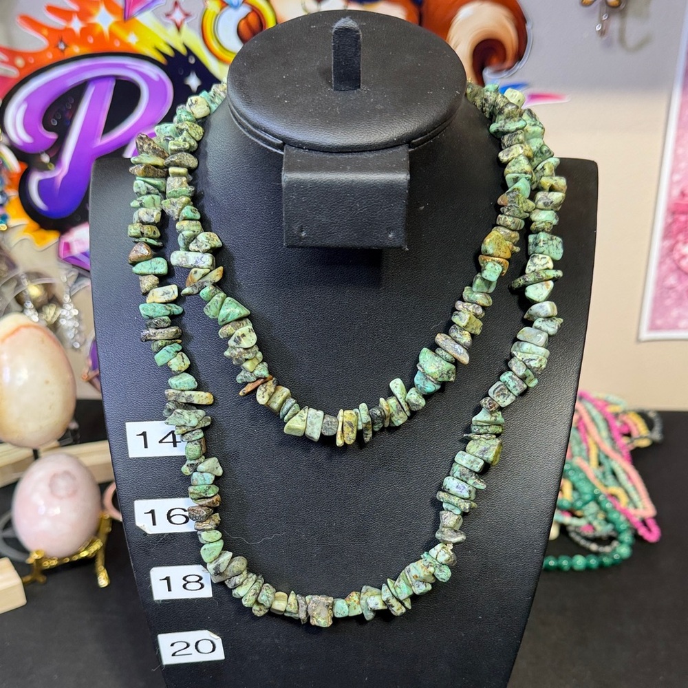 Natural African Turquoise chip necklace